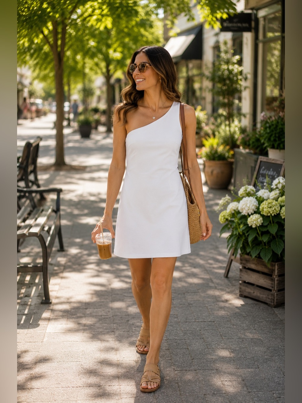 Abercrombie & Fitch One-Shoulder White Mini Dress